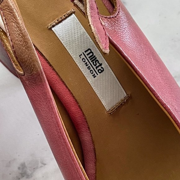 Miista Plaid Print Slingback Heel in Red NWOT - Picture 4 of 8